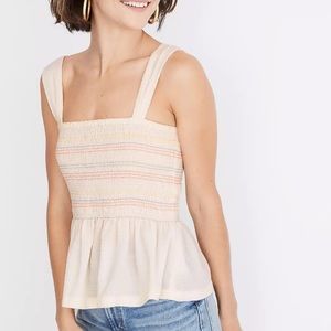 Madewell Cream Striped Tank Top